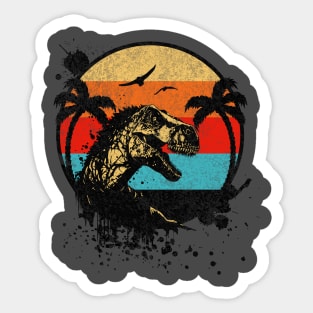 T-Rex Colorful Vintage Splatter Sticker